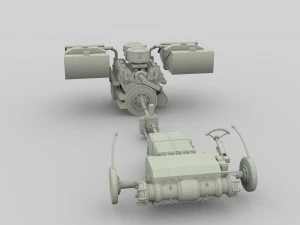 panzer tiger engine and transmission 3D Model