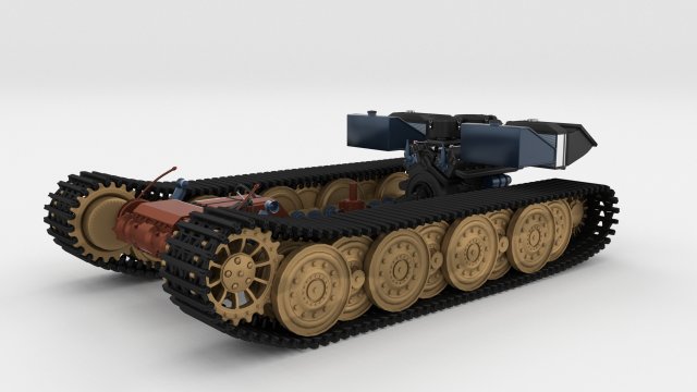 panzer tiger drivetrain Model 3D .c4d .max .obj .3ds .fbx .stl .blend 