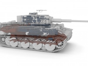 fully built panzer tiger tank late 1944 clay inte Modello 3D