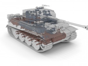 fully built panzer tiger tank late 1944 clay inte Modello 3D