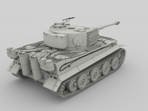 panzer tiger tank late 1944 v3 3D 모델
