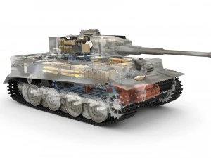 fully built panzer tiger tank late 1944 v3 3D Model