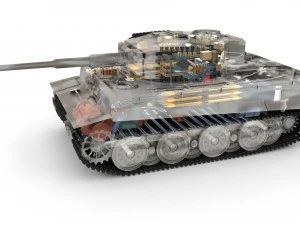 fully built panzer tiger tank late 1944 v3 3D Model