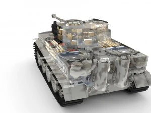fully built panzer tiger tank late 1944 v3 3D Model