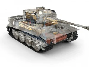 fully built panzer tiger tank late 1944 v3 3D Model