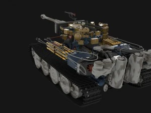 fully built panzer tiger tank late 1944 v3 3D Model