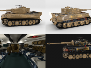 fully built panzer tiger tank early interior and 3D Model