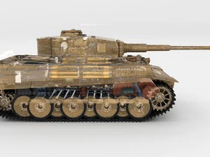 fully built panzer tiger tank early interior and 3D Model