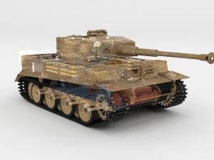 fully built panzer tiger tank early interior and 3D Model