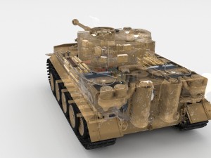 fully built panzer tiger tank early interior and Modello 3D