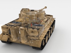 fully built panzer tiger tank early interior and Modello 3D