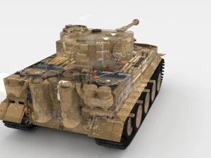 fully built panzer tiger tank early interior and 3D Model