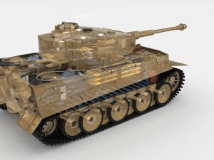 fully built panzer tiger tank early interior and 3D Model