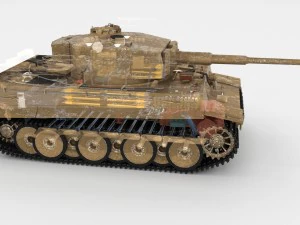 fully built panzer tiger tank early interior and 3D Model