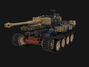 fully built panzer tiger tank early interior and Modello 3D