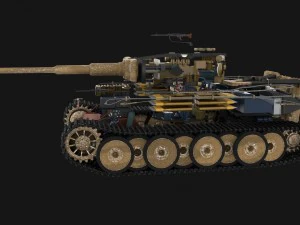 fully built panzer tiger tank early interior and 3D Model