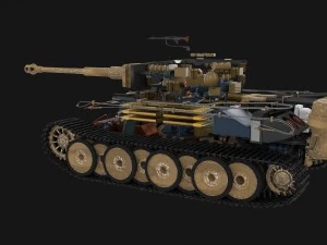 fully built panzer tiger tank early interior and 3D Model