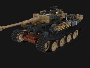 fully built panzer tiger tank early interior and Modello 3D