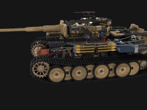 fully built panzer tiger tank early interior and Modello 3D
