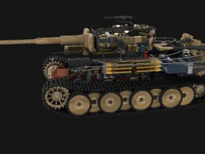 fully built panzer tiger tank early interior and 3D Model