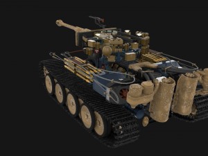 fully built panzer tiger tank early interior and Modello 3D