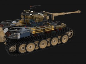 fully built panzer tiger tank early interior and Modello 3D