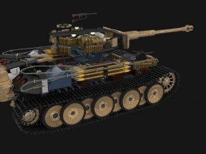fully built panzer tiger tank early interior and 3D Model