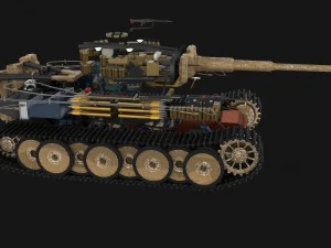 fully built panzer tiger tank early interior and 3D Model