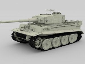 fully built panzer tiger tank early interior and Modello 3D