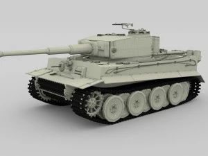 fully built panzer tiger tank early interior and 3D Model