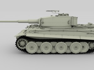 fully built panzer tiger tank early interior and Modello 3D