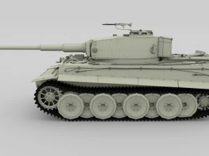 fully built panzer tiger tank early interior and 3D Model