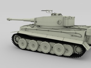 fully built panzer tiger tank early interior and Modello 3D