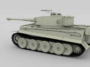 fully built panzer tiger tank early interior and 3D Model