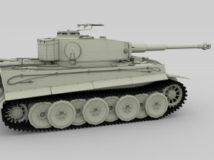 fully built panzer tiger tank early interior and Modello 3D