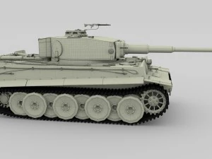 fully built panzer tiger tank early interior and 3D Model