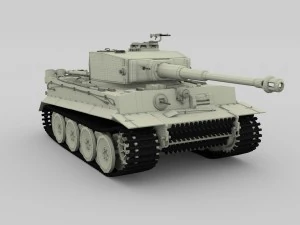 fully built panzer tiger tank early interior and 3D Model
