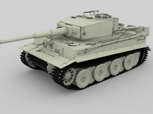 fully built panzer tiger tank early interior and Modello 3D