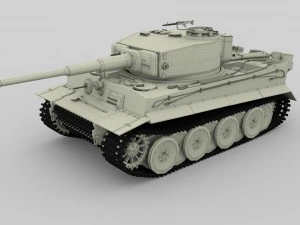 fully built panzer tiger tank early interior and 3D Model