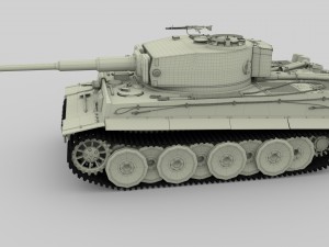 fully built panzer tiger tank early interior and Modello 3D