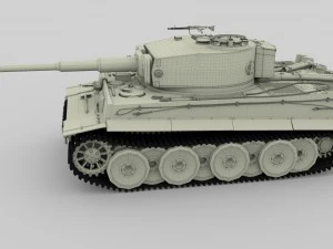 fully built panzer tiger tank early interior and 3D Model