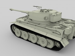 fully built panzer tiger tank early interior and Modello 3D