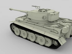 fully built panzer tiger tank early interior and 3D Model
