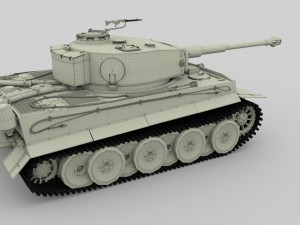 fully built panzer tiger tank early interior and Modello 3D