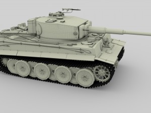 fully built panzer tiger tank early interior and Modello 3D