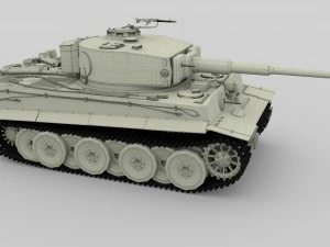 fully built panzer tiger tank early interior and 3D Model