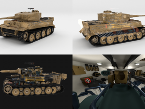 panzer tiger tank early with interior 3D Model