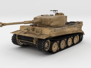 panzer tiger tank early with interior 3D मॉडल