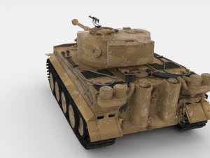 panzer tiger tank early with interior 3D मॉडल