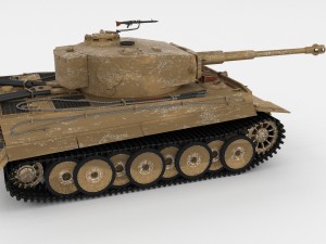 panzer tiger tank early with interior 3D मॉडल